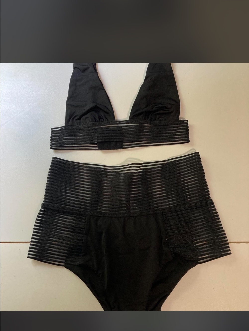 Beach Bunny Black Strappy High-Waist Bikini Set NWOT Size S